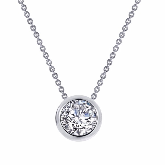 new Lassaire ♡ Simulate Diamond Solitaire Necklace - Picture 8 of 9